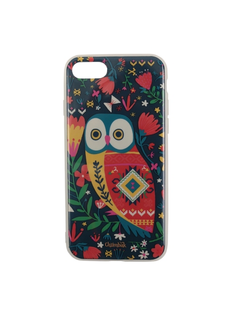 

Chumbak Red & Teal Blue Printed iPhone 8 Mobile Case Cover