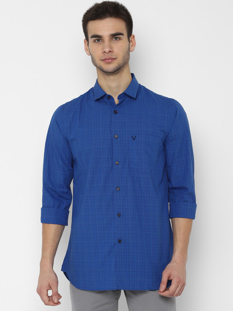 

Allen Solly Men Blue Slim Fit Checked Casual Shirt