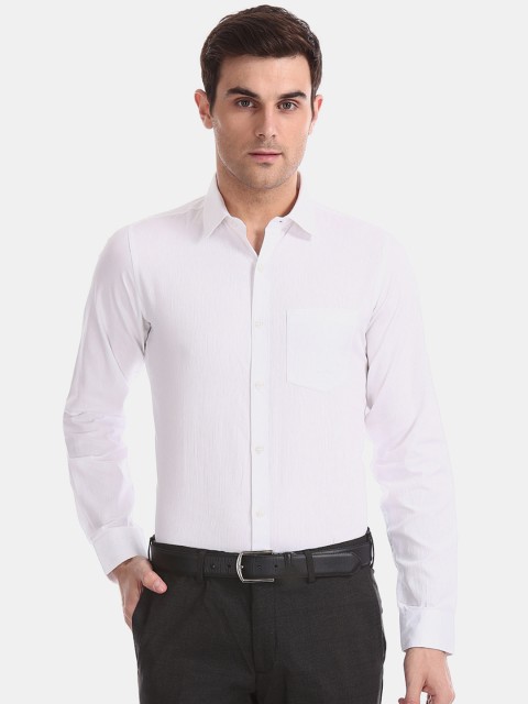 

Excalibur Men White Slim Fit Solid Formal Shirt