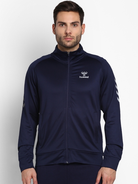 

hummel Men Navy Blue Solid Sporty Jacket