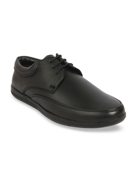 

Vardhra Men Black Textured Formal Derbys