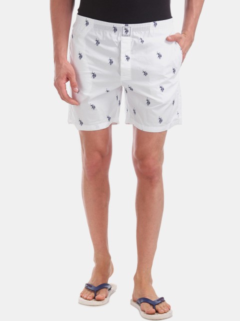 

U.S. Polo Assn. Men White Printed Pure Cotton Boxers Z9I021-001-P1