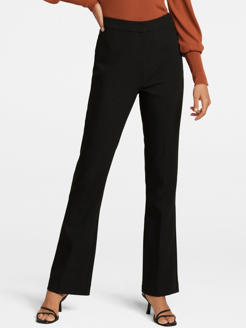 

Forever New Women Black Slim Fit Solid Bootcut Trousers