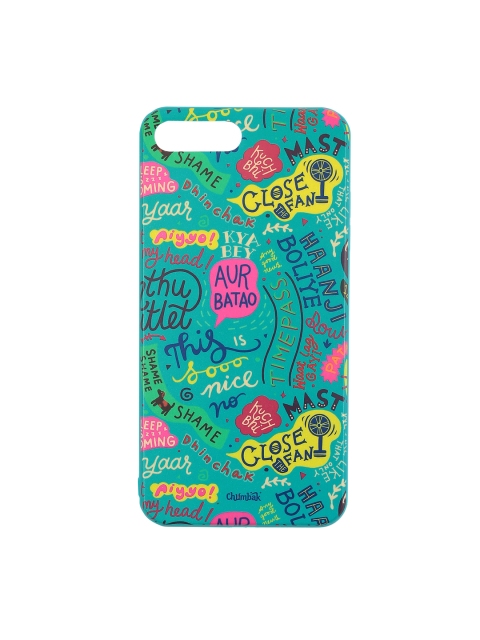 

Chumbak Turquoise Blue & Pink Printed iPhone 7 Plus Mobile Case Cover