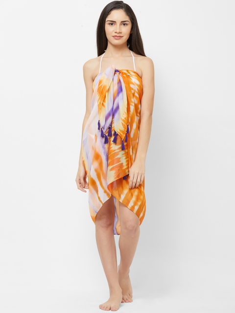 

The Beach Company Women Orange & Purple Printed Sarong