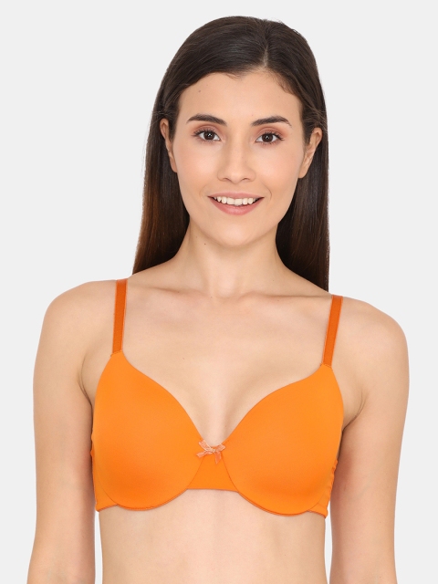 

Zivame Orange Solid Underwired Lightly Padded T-shirt Bra ZI1915FASHCORNG