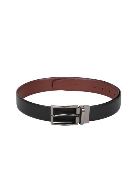 

WELBAWT Men Black & Brown Textured Reversible Belt
