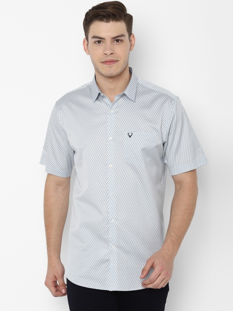 

Allen Solly Men Grey & Blue Slim Fit Printed Casual Shirt