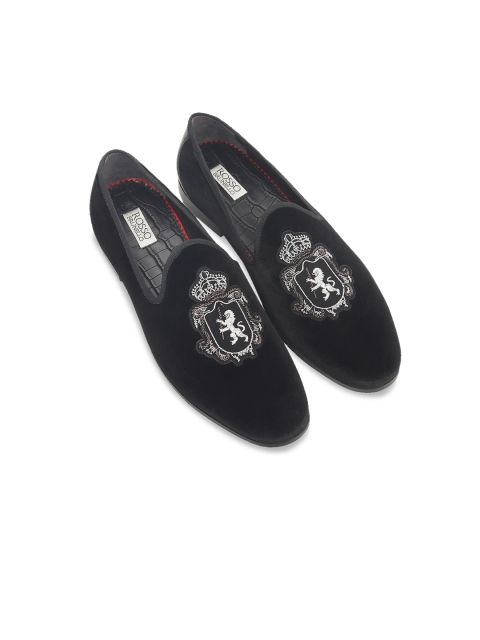 

ROSSO BRUNELLO Men Black Solid Formal Loafers