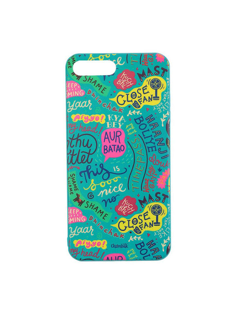 

Chumbak Turquoise Blue & Pink Printed iPhone 8 Plus Mobile Case Cover