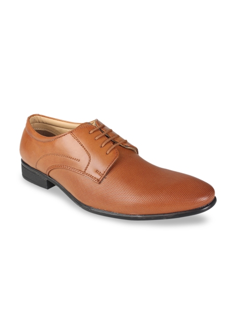 

Vardhra Men Tan Brown Textured Formal Derbys