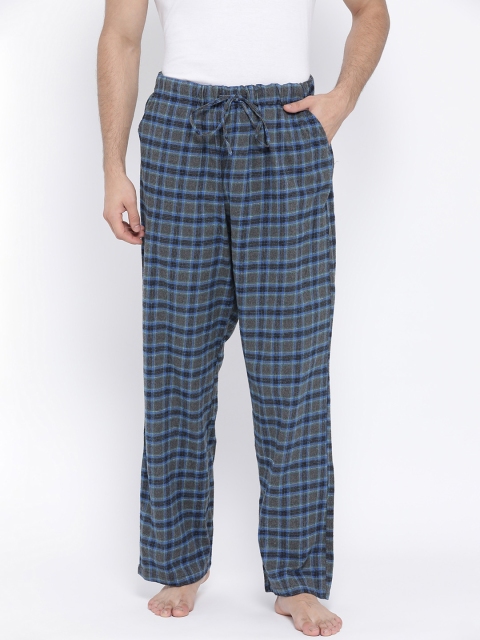 

Oxolloxo Men Blue & Grey Checked Pyjamas