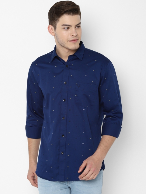 

Allen Solly Men Navy Blue Slim Fit Printed Casual Shirt