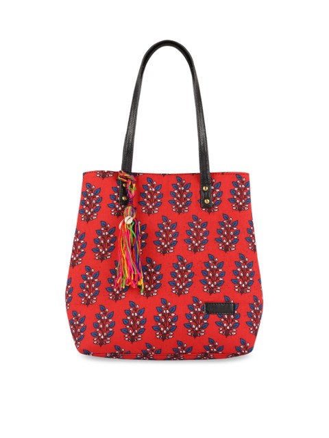

Vivinkaa Red & Blue Printed Tote Bag