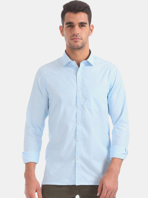 

Excalibur Men Blue Regular Fit Solid Formal Shirt