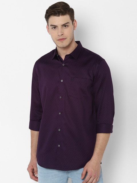 

Allen Solly Men Purple Slim Fit Printed Casual Shirt