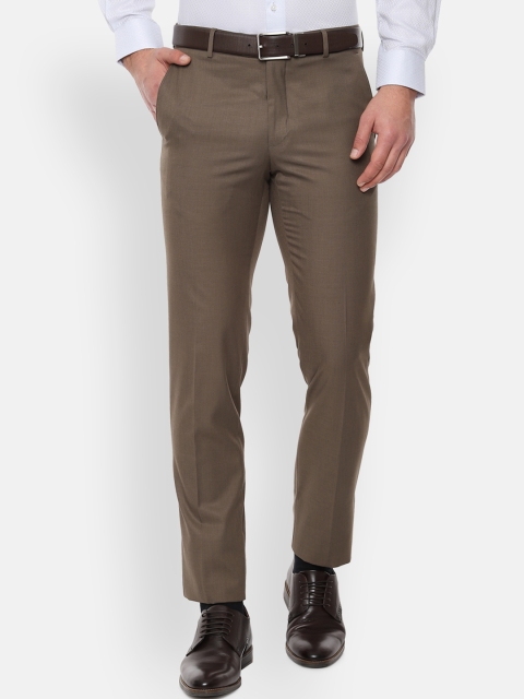 

Van Heusen Men Brown Slim Fit Solid Formal Trousers