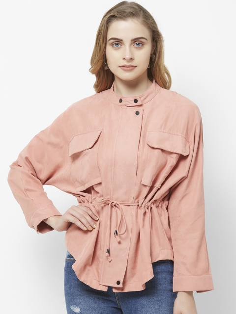 

bebe Women Peach-Coloured Solid Tailored Jacket