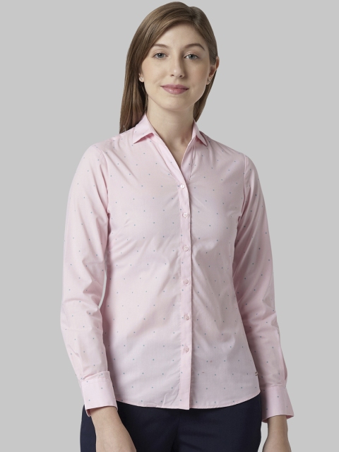 

Park Avenue Woman Pink Regular Fit Printed Casual Shirt