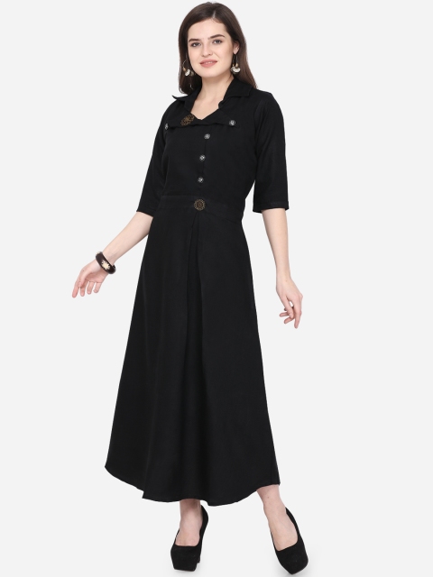 

Florence Women Black Embellished Fit and Flare Ethnic Dress