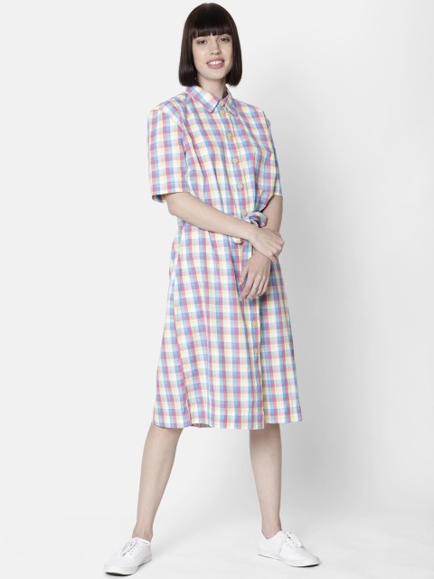 

Double Two Women Multicoloured Checked Shirt Dress, Multi