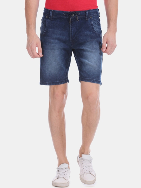 

Colt Men Blue Washed Regular Fit Denim Shorts
