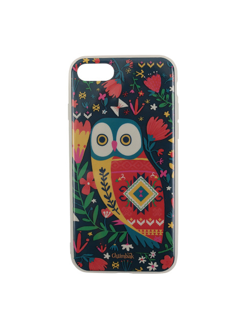 

Chumbak Red & Teal Blue Printed iPhone 7 and SE Mobile Case Cover