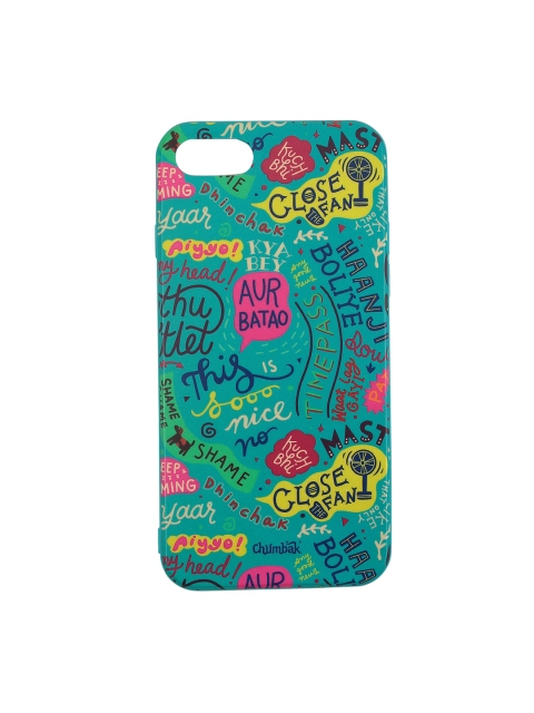 

Chumbak Turquoise Blue & Pink Printed iPhone 8 and SE Mobile case Cover