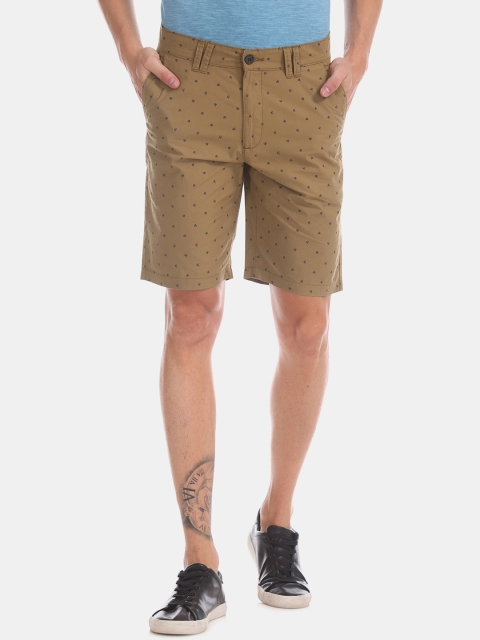 

Colt Men Khaki Brown Printed Regular Fit Regular Shorts