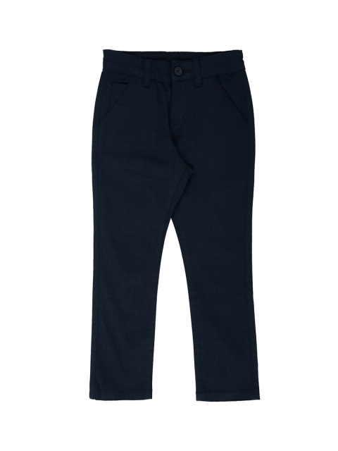 

Pantaloons Junior Boys Navy Blue Regular Fit Checked Regular Trousers