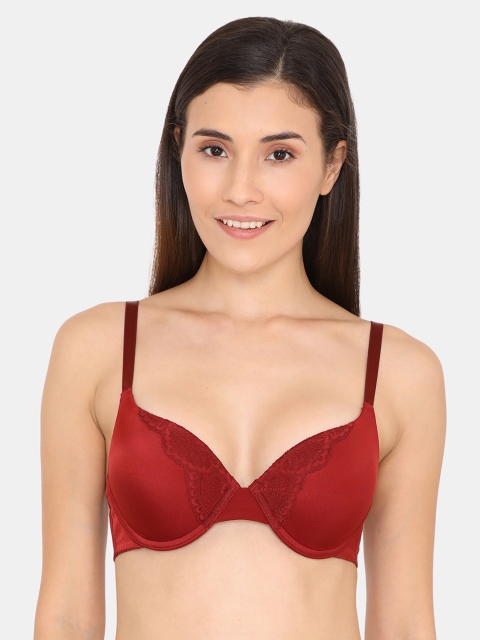 

Zivame Red Printed Underwired Lightly Padded T-shirt Bra ZI1824FASHASRTD