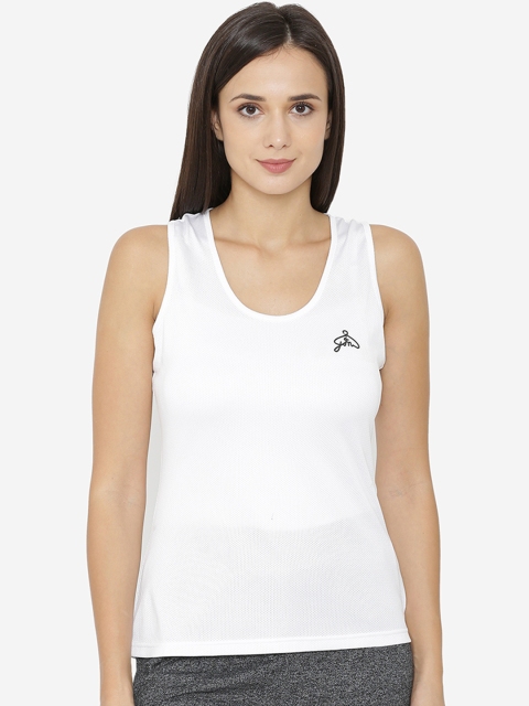 

Yaadleen Women White Self Design Styled Back Top