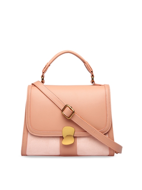 

Diana Korr Peach-Coloured Colourblocked Handheld Bag