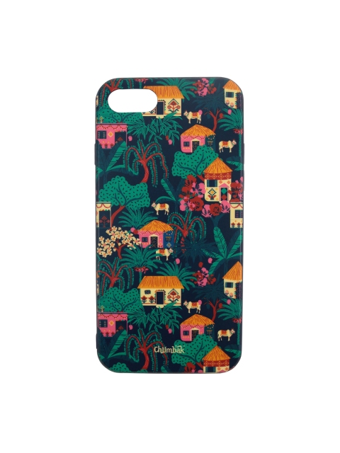 

Chumbak Navy Blue & Green Printed iPhone 7 and SE Mobile Case Cover