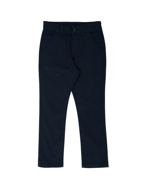 

Pantaloons Junior Boys Navy Blue Regular Fit Checked Regular Trousers