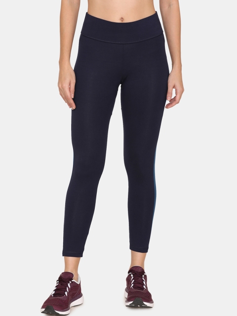 

Zelocity by Zivame Women Blue Solid Skinny-Fit Tights