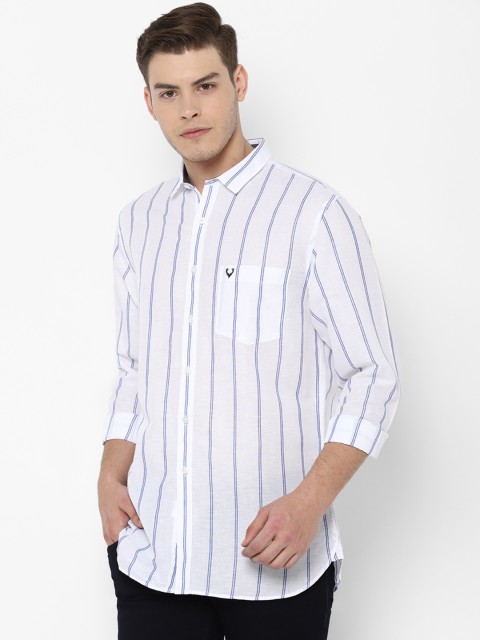 

Allen Solly Men White & Blue Slim Fit Striped Casual Shirt