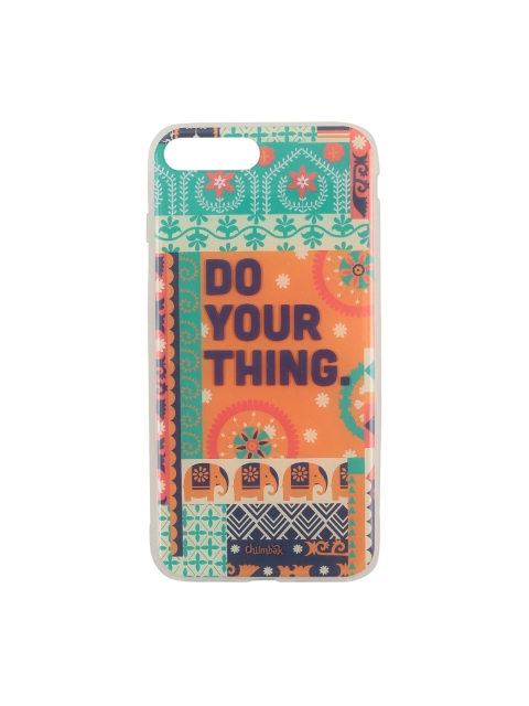 

Chumbak Teal Blue & Mustard Yellow Printed iPhone 7 Plus Mobile Case Cover