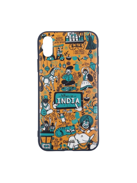 

Chumbak Yellow & Blue Printed iPhone XR Mobile Case Cover