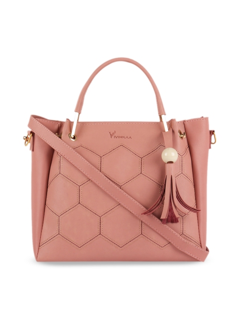 

Vivinkaa Pink Self Design Handheld Bag