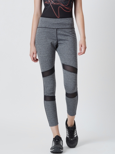 

PERF Women Charcoal Grey Self-Design Skinny-Fit Tights