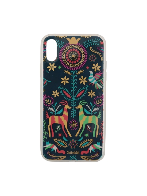 

Chumbak Navy Blue & Yellow Printed iPhone XR Mobile Case Cover