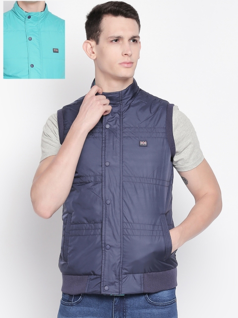 

BYFORD by Pantaloons Men Green Colourblocked Reversible Puffer Jacket