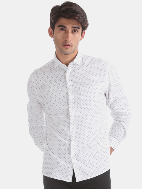 

Ruggers Men White Regular Fit Printed Formal Shirt