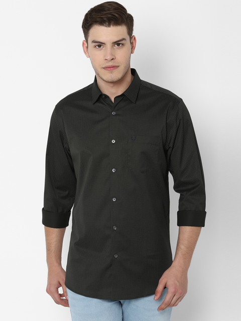 

Allen Solly Men Olive Green Slim Fit Printed Casual Shirt