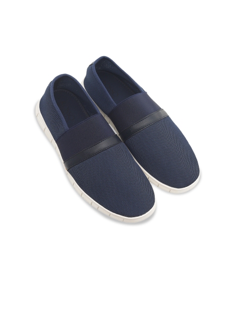 

ROSSO BRUNELLO Men Blue Textured Leather Formal Loafers