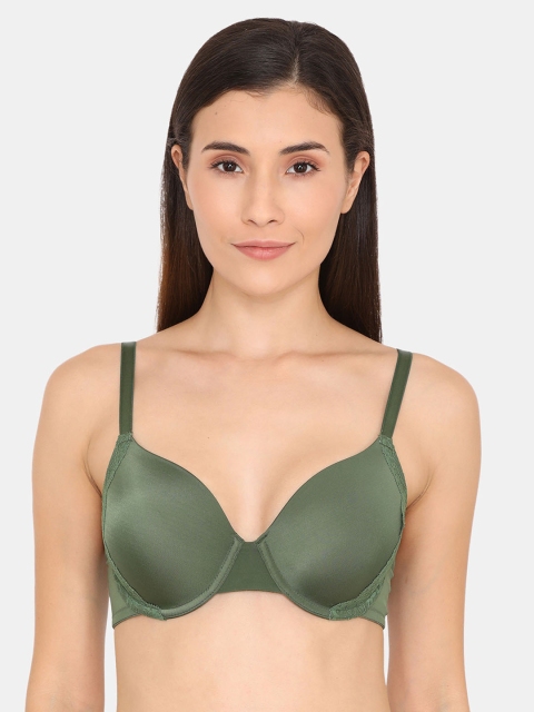 

Zivame Green Solid Underwired Lightly Padded T-shirt Bra ZI1823FASHAGREN