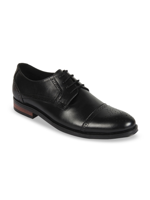 

Vardhra Men Black Textured Formal Derbys