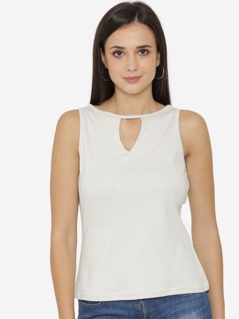 

Yaadleen Women Cream-Coloured Solid Top