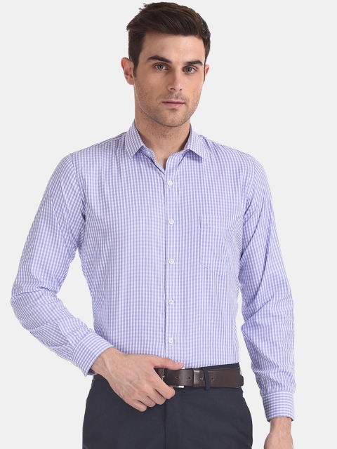 

Excalibur Men Purple Regular Fit Checked Formal Shirt
